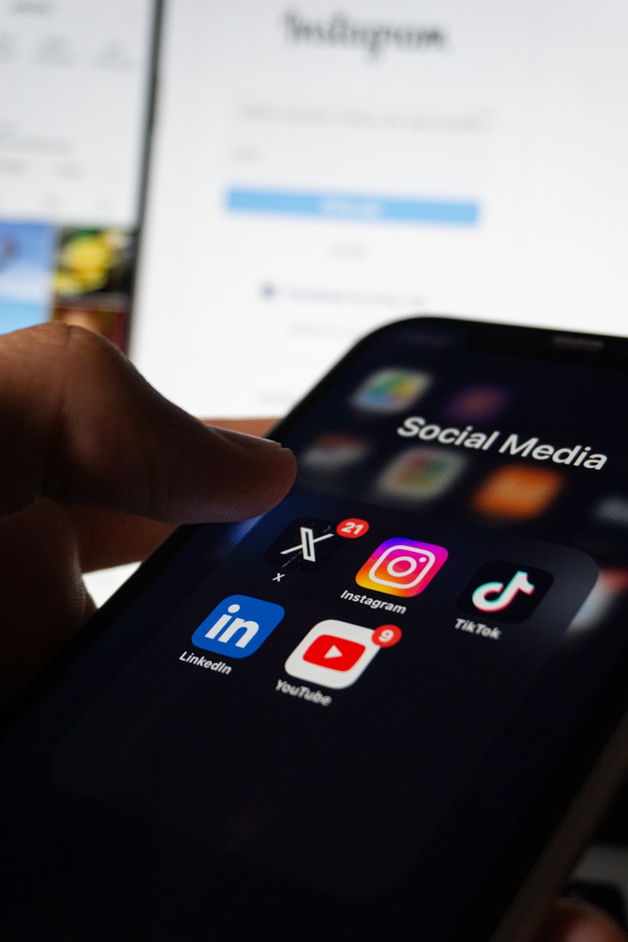 Person viewing social media ads on a phone