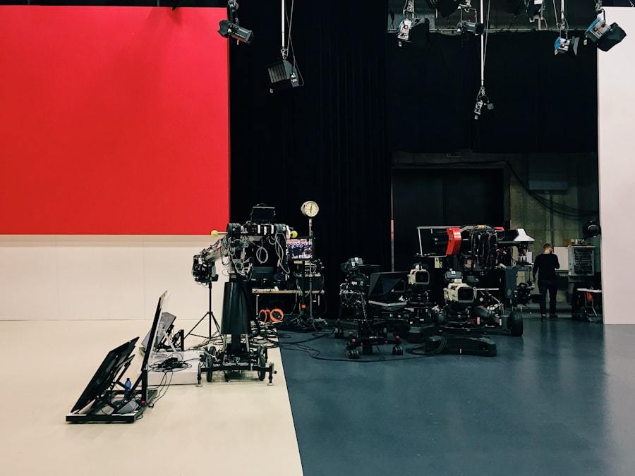Radio and TV studio microphone setup