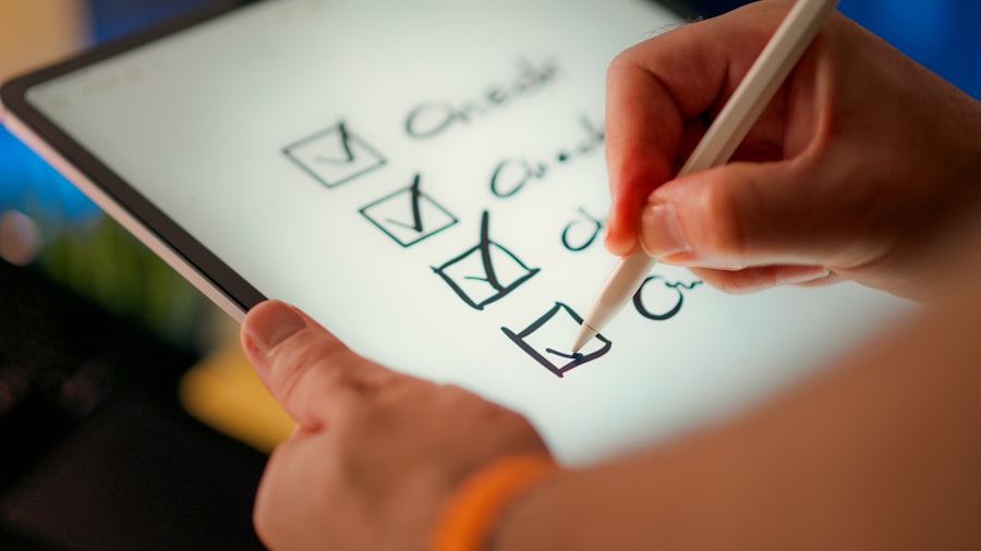 Checklist representing data verification and compilation