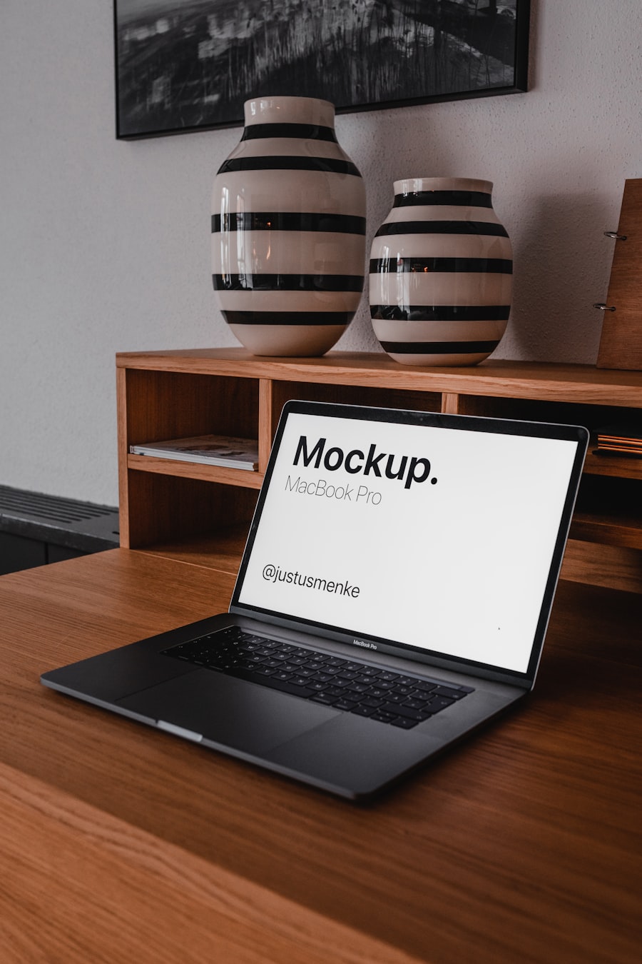 Website design mockup on a screen