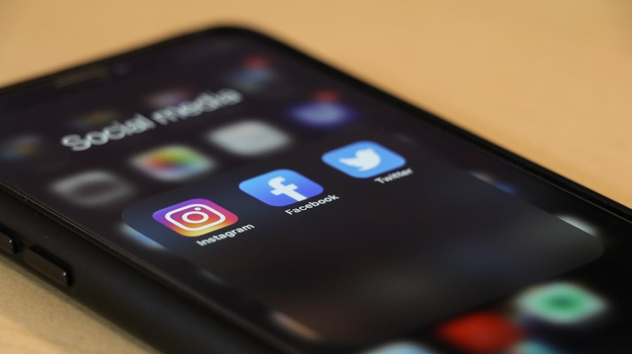 Person viewing social media advertising on a phone